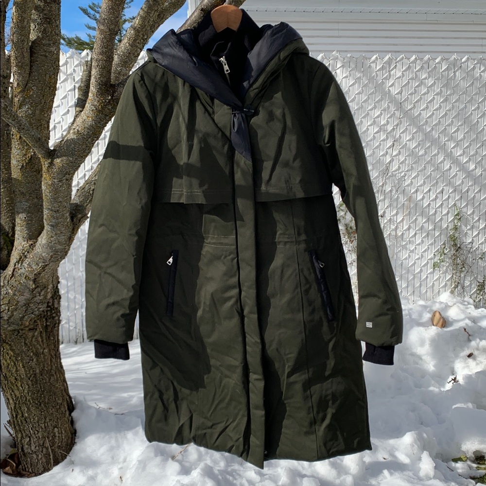 🥰🥰🥰 SOIA & KYO Samara-TD Semi-Fitted Classic Down Coat with Hood, size M - Picture 9 of 16